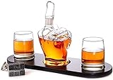 Vasos Whisky Cristal Decantador De Whisky Y Gafas Creativas Conjunto De 1000 Ml Con 2...