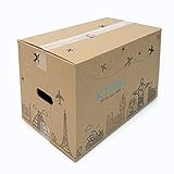 KYWAI. Pack 20 Cajas Carton Mudanza y Almacenaje 50x30x30 cm. Grandes con asas. Caja...