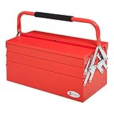 DURHAND Caja de Herramientas de Acero Plegable con 5 Compartimentos Maletín de...