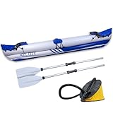 Deep Sea Kayak Hinchable 2 plazas - Kayak de Pesca de Servicio Pesado con paletas de...