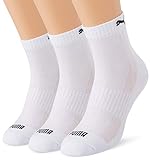 PUMA Cushioned Quarter Socks (3 Pack) Calcetines, White, 39/42 Unisex Adulto