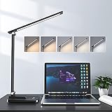 One Fire Lampara Escritorio LED Flexo LED Escritorio Plegable & Portátil, 15 Modos de...