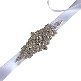 Kaned Cinturón de boda hecho a mano con diamantes de imitación para novia, vestido de...