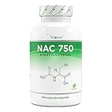 NAC - N-Acetil L-Cisteína 180 cápsulas con 750 mg cada una - Suministro para 6 meses -...90