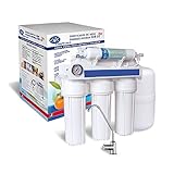 Bbagua Equipo de Osmosis Inversa de 5 Etapas, Blanco, 40cm x 40cm x 14.40 cm