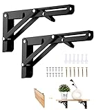 Viesap Escuadras Abatibles200mm, 2 PCS Escuadras para Estanterias,Soporte Estantería...