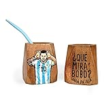 RAICES Mate Argentino Geométrico. Madera de algarrobo 100% artesanal, pintado y tratado a...