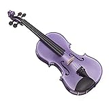 Stentor Conjunto de violín arlequín tamaño 4/4, morado claro con lazo y estuche ligero,...