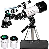 Telescopio Astronómico Portátil y Potente 16x-120x, Fácil de Montar y Usar, Ideal para...