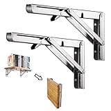 2 Piezas Soporte Estantería Plegable, Escuadras Abatibles 300 mm, Escuadra Plegable de...