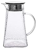 Tetera de vidrio transparente, tetera de 1300Ml con tapa de colador de acero inoxidable,...