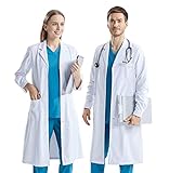 Bata de Laboratorio Hombre Mujer, CoatCool Bata Medico Algodón Poliéster Bata Blanca...