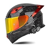 BCBKD Casco Integral Moto Fibra de Carbono con Intercomunicador Bluetooth Integrado ECE...