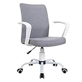 ZHAOLEI Inicio Silla de Oficina giratoria Silla- Confort Tela Oficina con los Brazos y...