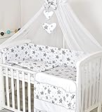 PRO COSMO Juego de Cama para Cuna 120 x 60 cm Edredón 120 x 90 Organizador Dosel Almohada...
