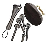 Pieza de Repuesto de violín Madera De Ébano Natural 4/4 Accesorios De Tamaño Completo...