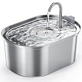 SOOFPET Fuente para Gatos de Acero Inoxidable, 3,2L Bebedero Gatos Automática con Bomba...