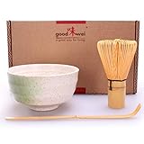 Goodwei Matcha Set - Juego de Té Matcha – Bol Té y Batidor Cuchara (Shiro)