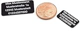 Placa para matrícula de dron con eID | negro, autoadhesiva, juego de 2 unidades de 20 x...