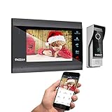 TMEZON Videoportero Wifi Sistema de intercomunicación,Monitor 1080P 7 zoll y timbre con...