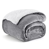 Bedsure Manta Cama 90 Invierno - Manta Sofa Grande Polar Reversible de Franela y Sherpa,...