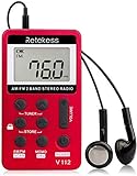 Retekess V112 Radio Portátil Pequeña, Mini Receptor de Sintonizador Digital Am FM,...