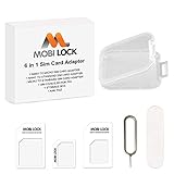 Mobi Lock Kit Adaptador de Tarjeta SIM 6 en 1 (Micro, Nano y estándar) con Lima de uñas...