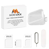Mobi Lock Kit Adaptador de Tarjeta SIM 6 en 1 (Micro, Nano y estándar) con Lima de uñas...