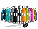 Super Sparrow Botella Agua Acero Inoxidable - 500ml - Botella Agua + Paja (2 Tapones) -...