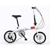 POKENE 14INCH Alta Bicicleta Plegable de Acero al Carbono para Hombres y Mujeres, Freno de...