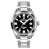 Cestrian Master Series Reloj automático para Hombre con Esfera Negra y Pulsera de Acero