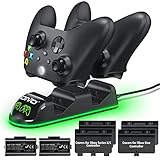 OIVO Cargador Mando para Xbox One Series X S, Xbox Mando Batería 2 x 1300mAH Recargable...