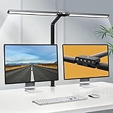 Hapfish Lampara led escritorio con abrazadera, 78cm 24W lámpara flexo led de fuente de...