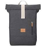 Johnny Urban Mochila Mujer & Hombre Negro - Adam Medium - Bolso Roll Top para Portatil...