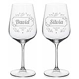 Wanapix | Pack 2 Copas de Vino Personalizadas | Copas de Cristal Grabadas para Vino con el...