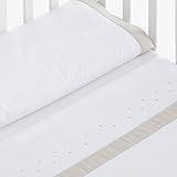 Sabanas 100% Algodón MAXICUNA 70X140 - BODOQUE color BEIGE (bajera+encimera+funda...