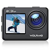 WOLFANG Cámara Deportiva GA200 4K 24MP Doble Pantalla WiFi Cámara de Video, Cámara...