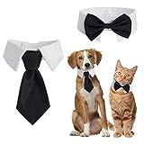 cobee Collar de esmoquin para perros y gatos, 2 corbatas ajustables para perros y gatos...