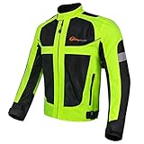 MH96_ITALY Chaqueta de moto reflectante con protección extraíble, transpirable,...