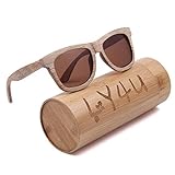 LY4U Gafas de sol de madera para hombre y mujer Gafas vintage Lentes polarizadas Gafas de...