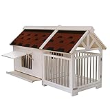 XYF Caseta para Perros Exterior Madera Maciza La Gran Jaula De Madera para Perros Casa De...