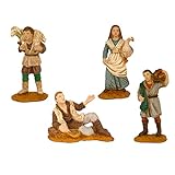 Acan Tradineur - Pack de 4 Figuras de Campesinos para belén navideño 8 cm, durexina,...