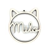 Bolas de Navidad de Madera Personalizadas para Gato | Adornos Navideños para Mascotas |...