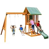 KidKraft-Appleton Centro de Juegos niños con Tobogán, Columpio, Pared de Escalada y Caja...