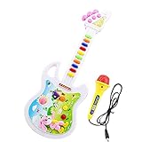 Orogoo Guitarra de juguete para niños, guitarra electrónica musical, juguete con luz y...