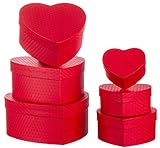 Brandsseller Caja de regalo con forma de corazÃ³n, caja de cartÃ³n, 6 unidades, color rojo
