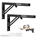 Gueenky 2 Piezas Escuadras Abatibles de Pared para Mesa, 500mm Soporte Estante Plegable...