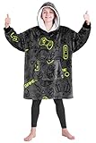 CityComfort Sudadera Niño Divertida - Sudadera Manta para Niños (Gris Gaming)