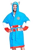 Marvel Bata Hombre Invierno - Bata de Casa Polar Superheroes (M, Azul Captain America)