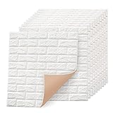 Tentatsu 10 Piezas 3d Papel Pintado Pared Autoadhesivo Papel Pintado 3d Ladrillo Blanco...